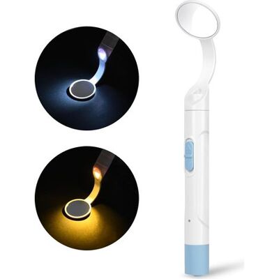 OEM Miroir D'Inspection Dentaire, Miroir Dentaire Rechargeable Avec Lumière, Miroir Led Pour Examen Dentaire Et Soins Bucco-dentaires — Bleu - Publicité OEM Miroir D'Inspection Dentaire, Miroir Dentaire Rechargeable Avec Lumière, Miroir Led Pour Examen Dentaire Et Soins Bucco-dentaires — Bleu - Publicité