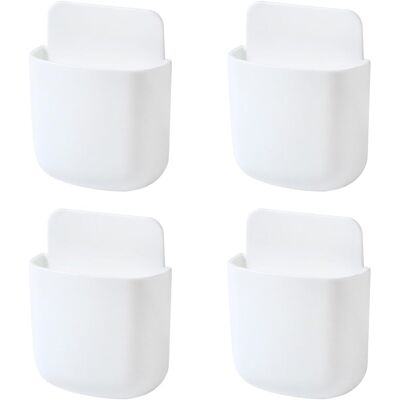 Generic 4pcs Boîtes De Rangement Murales Autocollantes Blanches Pour Télécommande, Crayon, Téléphone Portable, Brosse À Dents, Dentifrice - Publicité Generic 4pcs Boîtes De Rangement Murales Autocollantes Blanches Pour Télécommande, Crayon, Téléphone Portable, Brosse À Dents, Dentifrice - Publicité