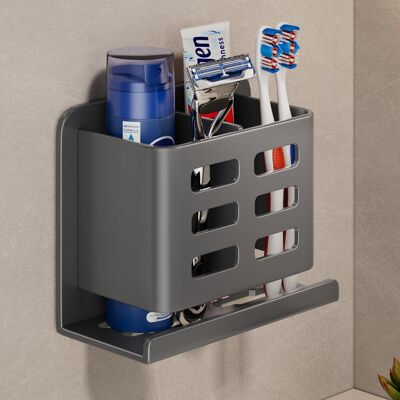 OEM Porte-brosse À Dents Mural Gris, Support De Rangement Pour Rasoir De Douche En Aluminium, Aucun Perçage Requis, Support De Rangement Amovible Pour Dentifrice - Publicité OEM Porte-brosse À Dents Mural Gris, Support De Rangement Pour Rasoir De Douche En Aluminium, Aucun Perçage Requis, Support De Rangement Amovible Pour Dentifrice - Publicité