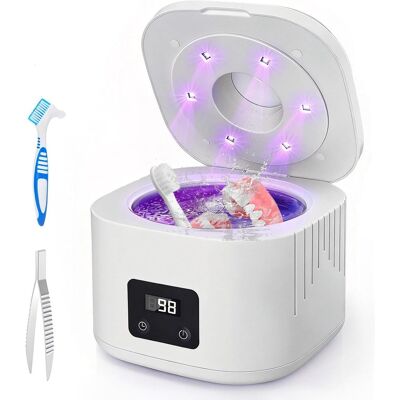 OEM Nettoyeur Ultrasons, 490000hz Bac Ultrasons Avec Lampe Uv Et 3 Modes (180s/300s/600s),340ml Ultrasonic Retainer Cleaner Dental Pod Dentaire,avec Une Brosse Et Une Pince,pour Prothèses Dentaires, Gou - Publicité OEM Nettoyeur Ultrasons, 490000hz Bac Ultrasons Avec Lampe Uv Et 3 Modes (180s/300s/600s),340ml Ultrasonic Retainer Cleaner Dental Pod Dentaire,avec Une Brosse Et Une Pince,pour Prothèses Dentaires, Gou - Publicité