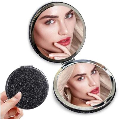 OEM 2 Pièces Miroir Maquillage De Poche Portable Pu,mini Miroir Pliant Double Face Pour Voyages,déplacements Professionnels (noir Rond) - Publicité OEM 2 Pièces Miroir Maquillage De Poche Portable Pu,mini Miroir Pliant Double Face Pour Voyages,déplacements Professionnels (noir Rond) - Publicité