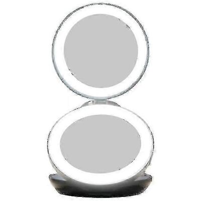 LAVVE Miroir De Voyage Grossissant À Led Rechargeable Amélioré, Miroir De Maquillage Compact Avec Éclairage Et Grossissement 1x/5x, Miroir De Courtoisie Pliable Double Face - Publicité LAVVE Miroir De Voyage Grossissant À Led Rechargeable Amélioré, Miroir De Maquillage Compact Avec Éclairage Et Grossissement 1x/5x, Miroir De Courtoisie Pliable Double Face - Publicité