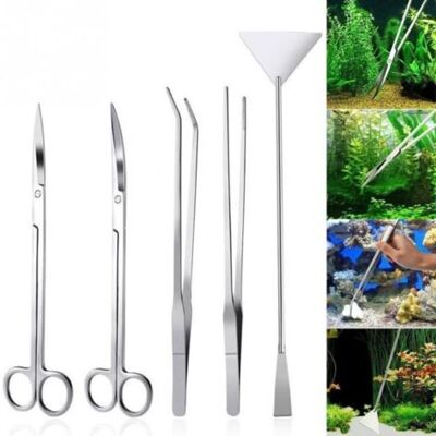 SCORPIO 5pcs Ensemble D'Outils Pour Plantes En Acier Inoxydable Pour Aquarium Aquarium Aquascaping Tweezers Kit De Ciseaux - Publicité SCORPIO 5pcs Ensemble D'Outils Pour Plantes En Acier Inoxydable Pour Aquarium Aquarium Aquascaping Tweezers Kit De Ciseaux - Publicité