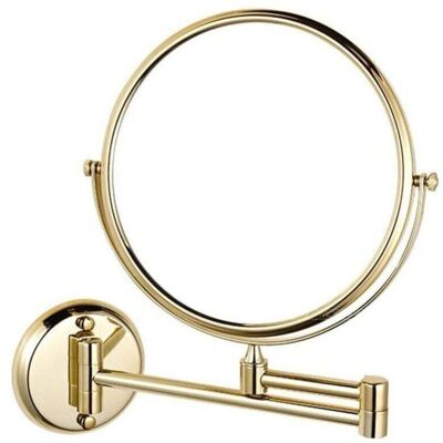 OEM Miroir De Maquillage Mural 8 Pouces, Rotatif, Double Face, Extensible Et Pliable, Grossissement X5, Couleur Or. Publicité OEM Miroir De Maquillage Mural 8 Pouces, Rotatif, Double Face, Extensible Et Pliable, Grossissement X5, Couleur Or. Publicité