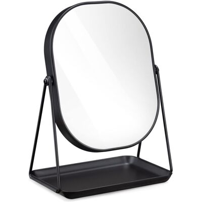 ENLENK Miroir Cosmétique Avec Plateau - Miroir À Poser 18 X 22,6 Cm Pour Maquillage Avec Plateau À Bijoux - Pour Chambre Coiffeuse Salle De Bain, 2x Agrandissement - Publicité ENLENK Miroir Cosmétique Avec Plateau - Miroir À Poser 18 X 22,6 Cm Pour Maquillage Avec Plateau À Bijoux - Pour Chambre Coiffeuse Salle De Bain, 2x Agrandissement - Publicité