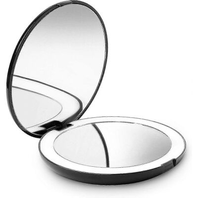 HONORNIC Miroir De Maquillage De Voyage Fancii Avec Éclairage Led, Grossissement 1x/10x - Lumière Du Jour, Compact, Portable, Grand Miroir Pliant Lumineux De 12,7 Cm De Large - Publicité HONORNIC Miroir De Maquillage De Voyage Fancii Avec Éclairage Led, Grossissement 1x/10x - Lumière Du Jour, Compact, Portable, Grand Miroir Pliant Lumineux De 12,7 Cm De Large - Publicité