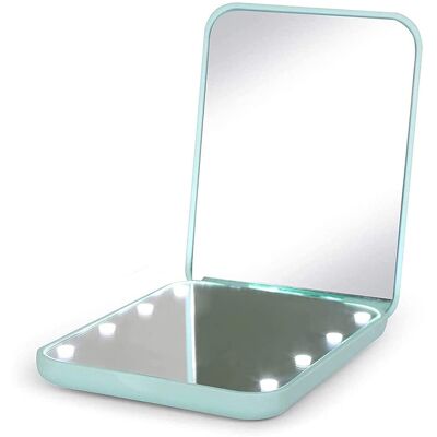 ALVIOR Miroir De Poche - Avec Éclairage Led Et Grossissement - Pour Maquillage Voyage Pliable Portable - 1 Pièce - Publicité ALVIOR Miroir De Poche - Avec Éclairage Led Et Grossissement - Pour Maquillage Voyage Pliable Portable - 1 Pièce - Publicité