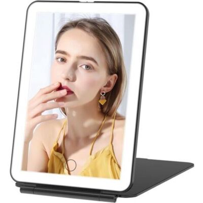 OEM Miroir De Maquillage Rechargeable Avec Lumière, Miroir De Toilette De Voyage Portable Avec 72 Lumières Led, Éclairage 3 Couleurs, Luminosité Réglable, Écran Tactile Réglable, Miroir-dou - Publicité OEM Miroir De Maquillage Rechargeable Avec Lumière, Miroir De Toilette De Voyage Portable Avec 72 Lumières Led, Éclairage 3 Couleurs, Luminosité Réglable, Écran Tactile Réglable, Miroir-dou - Publicité