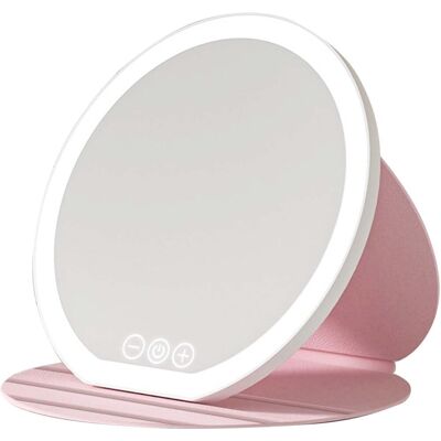BLEOSAN Miroir De Voyage Avec Lumineux, Miroir Led Rechargeable Avec 3 Couleurs Eclairage, Miroirs De Maquillage Compact Pliable, Mirroirs Super Hd Cosmétique Voyage, Luminosité Réglable (rose) - Publicité BLEOSAN Miroir De Voyage Avec Lumineux, Miroir Led Rechargeable Avec 3 Couleurs Eclairage, Miroirs De Maquillage Compact Pliable, Mirroirs Super Hd Cosmétique Voyage, Luminosité Réglable (rose) - Publicité