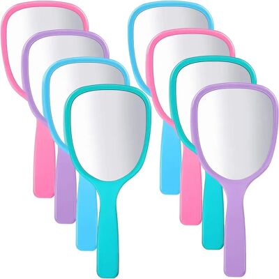 FORTUNEVILLE Lot De 8 Miroirs De Maquillage Portables Avec Poignée, Miroirs De Voyage, Miroirs Cosmétiques Portables, Accessoire Idéal Pour Les Voyages, Le Camping Et La Maison, 4 Couleurs - Publicité FORTUNEVILLE Lot De 8 Miroirs De Maquillage Portables Avec Poignée, Miroirs De Voyage, Miroirs Cosmétiques Portables, Accessoire Idéal Pour Les Voyages, Le Camping Et La Maison, 4 Couleurs - Publicité
