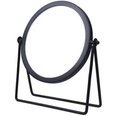SANS MARQUE Round Round Metal Frame Swivel Makeup Mirror For Tabletop Black - Publicité SANS MARQUE Round Round Metal Frame Swivel Makeup Mirror For Tabletop Black - Publicité