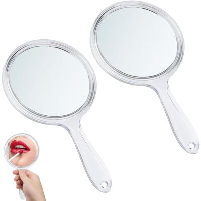 OEM Miroir À Main Avec Poignée 2 Pieces Miroir De Maquillage Grossissant Double Face, Portable Miroir Avec Manche, Miroir Coiffeur Pour Voyage, Salle De Bain, Bureau, Maquillage, Rasage - Publicité OEM Miroir À Main Avec Poignée 2 Pieces Miroir De Maquillage Grossissant Double Face, Portable Miroir Avec Manche, Miroir Coiffeur Pour Voyage, Salle De Bain, Bureau, Maquillage, Rasage - Publicité