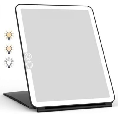 AIRFLAPS Miroir De Maquillage Éclairé Avec 72 Led, 2000 Mah, Rechargeable Par Usb, Écran Tactile Led, Miroir De Voyage (noir) - Publicité AIRFLAPS Miroir De Maquillage Éclairé Avec 72 Led, 2000 Mah, Rechargeable Par Usb, Écran Tactile Led, Miroir De Voyage (noir) - Publicité