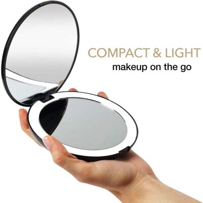 AAMIRA Miroir De Maquillage De Voyage Fancii Led Avec Grossissement 1x/10x, 12,7 Cm De Large, Portable Et Éclairé (rose) Sz - Publicité AAMIRA Miroir De Maquillage De Voyage Fancii Led Avec Grossissement 1x/10x, 12,7 Cm De Large, Portable Et Éclairé (rose) Sz - Publicité