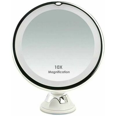 URSUS Miroir Grossissant X10 Avec Éclairage Led Pour Voyage, Doté D'Une Ventouse Pour Fixation Murale Et D'Une Rotation À 360°, Idéal Pour Le Rasage Et Le Maquillage. Publicité URSUS Miroir Grossissant X10 Avec Éclairage Led Pour Voyage, Doté D'Une Ventouse Pour Fixation Murale Et D'Une Rotation À 360°, Idéal Pour Le Rasage Et Le Maquillage. Publicité