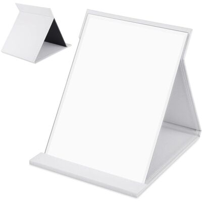 VEXXOL Miroirglace De Table, 21 Cm X 15 Cm Pliable Miroir De Voyage Portable,glace De Maquillage Haute Définition Avec Étui En Cuir Synthétique Blanc,glace Coiffeuse A Poser,rectangle - Publicité VEXXOL Miroirglace De Table, 21 Cm X 15 Cm Pliable Miroir De Voyage Portable,glace De Maquillage Haute Définition Avec Étui En Cuir Synthétique Blanc,glace Coiffeuse A Poser,rectangle - Publicité