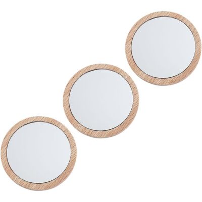 SLOWMOOSE Miroirs De Maquillage En Bois, Lot 3, 7,2 Cm, Format De Poche, Pour Les Voyages Et Les Soins Personnels Des Femmes - Publicité SLOWMOOSE Miroirs De Maquillage En Bois, Lot 3, 7,2 Cm, Format De Poche, Pour Les Voyages Et Les Soins Personnels Des Femmes - Publicité