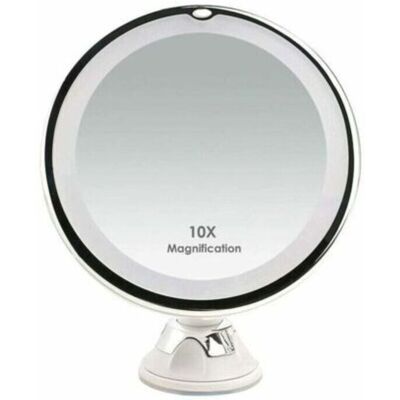 RICEEL 10x Miroir Grossissant Miroir De Maquillage Éclairé Par Led De Voyage Avec Ventouse Miroir Grossissant Mural Miroir Sur Pied Rotatif À 360 ° Idéal Pour Le Rasage Et Le Maquillage - Publicité RICEEL 10x Miroir Grossissant Miroir De Maquillage Éclairé Par Led De Voyage Avec Ventouse Miroir Grossissant Mural Miroir Sur Pied Rotatif À 360 ° Idéal Pour Le Rasage Et Le Maquillage - Publicité