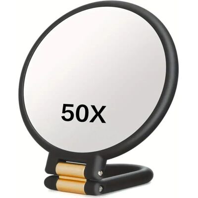 OEM Miroir De Maquillage Grossissant 50x, Portable/mural, Double Face Avec Poignée Réglable À 360° Pour Les Soins De La Peau Et La Beauté. Publicité OEM Miroir De Maquillage Grossissant 50x, Portable/mural, Double Face Avec Poignée Réglable À 360° Pour Les Soins De La Peau Et La Beauté. Publicité