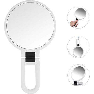 BLEOSAN 5 X Miroir De Maquillage Double Face Grossissant , Miroir À Main Avec Poignée Pliable, Miroir De Courtoisie Compact Pour Filles, Femmes, Beauté, Sac À Main, Voyage, À Suspendre, Petite Poche - Publicité BLEOSAN 5 X Miroir De Maquillage Double Face Grossissant , Miroir À Main Avec Poignée Pliable, Miroir De Courtoisie Compact Pour Filles, Femmes, Beauté, Sac À Main, Voyage, À Suspendre, Petite Poche - Publicité