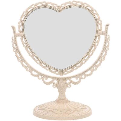 LISATR Miroir De Table À Poser, Miroir Grossissant Double Face Avec Rotation À 360 Degrés (forme De Cœur, Beige)-beige - Publicité LISATR Miroir De Table À Poser, Miroir Grossissant Double Face Avec Rotation À 360 Degrés (forme De Cœur, Beige)-beige - Publicité