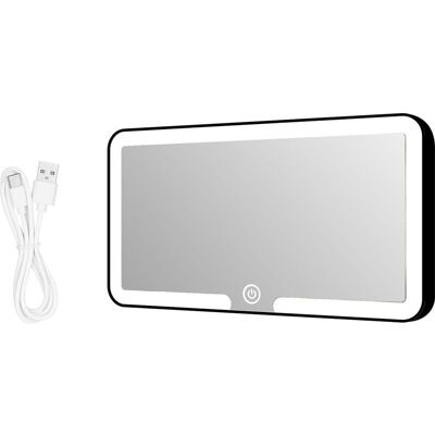 Vision Miroir Pare Soleil Voiture, Miroir De Courtoisie Voiture Avec 3 Modes Lumières Led Rechargeable, Miroir De Maquillage Voiture Pour Pare-soleil De Voiture, Dossier De Siège (noir) - Publicité Vision Miroir Pare Soleil Voiture, Miroir De Courtoisie Voiture Avec 3 Modes Lumières Led Rechargeable, Miroir De Maquillage Voiture Pour Pare-soleil De Voiture, Dossier De Siège (noir) - Publicité
