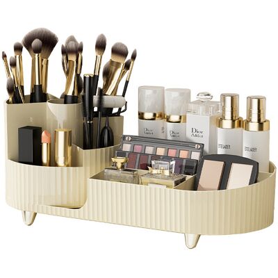 Generic Rangement Maquillage, Organisateur Maquillage Cosmetique Et Boîte Pinceaux De Rangement, Grand Capacité, Plateau Tournant 360° - Publicité Generic Rangement Maquillage, Organisateur Maquillage Cosmetique Et Boîte Pinceaux De Rangement, Grand Capacité, Plateau Tournant 360° - Publicité