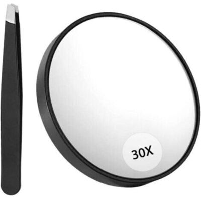 OEM 30x Magnifying Mirror, Suction Cup And Tweezers, As A Magnifying Mirror For Makeup, Pocket Mirror For Eye Makeup, 3.5 Inch Fliti - Publicité OEM 30x Magnifying Mirror, Suction Cup And Tweezers, As A Magnifying Mirror For Makeup, Pocket Mirror For Eye Makeup, 3.5 Inch Fliti - Publicité