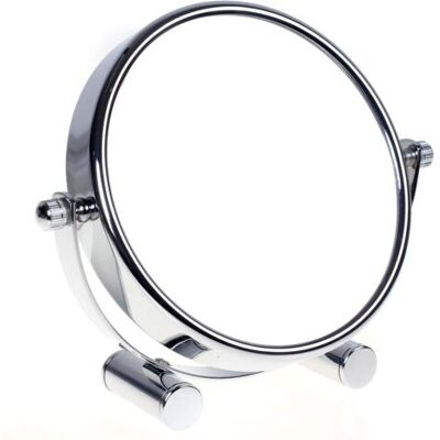OEM Royaluxe-miroir De Maquillage/miroir Cosmétique, Pivotant À 360° - Double Face : Grossissement Normal Et 10x. Miroir Sur Pied, Miroir De Rasage, Miroir De Salle De Bain, Chrome - Publicité OEM Royaluxe-miroir De Maquillage/miroir Cosmétique, Pivotant À 360° - Double Face : Grossissement Normal Et 10x. Miroir Sur Pied, Miroir De Rasage, Miroir De Salle De Bain, Chrome - Publicité