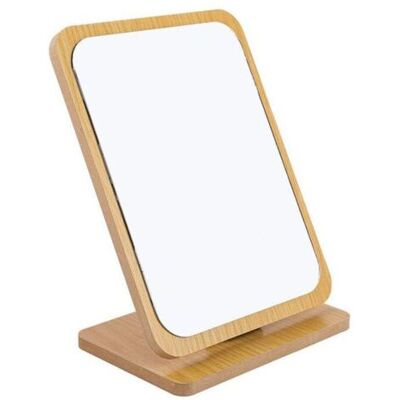 SCORPIO Miroir De Maquillage De Table Pliable En Bois - Petit Miroir Vertical Carré - Miroir De Maquillage Portable - Publicité SCORPIO Miroir De Maquillage De Table Pliable En Bois - Petit Miroir Vertical Carré - Miroir De Maquillage Portable - Publicité