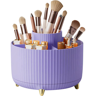 Generic Rangement Maquillage De Grande Capacité,organisateur De Maquillage Rotation À 360°,rangement Pinceaux Maquillage Avec 5 Compartiments, Violet - Publicité Generic Rangement Maquillage De Grande Capacité,organisateur De Maquillage Rotation À 360°,rangement Pinceaux Maquillage Avec 5 Compartiments, Violet - Publicité