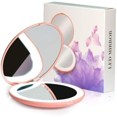 OEM Miroir Compact À Led, Miroir De Voyage Lumineux, Grossissement X10, Portable, Double Face, Miroir De Maquillage Portable Pour Poche, Sac À Main, Cadeau, Rose, Rond De 8,9 Cm - Publicité OEM Miroir Compact À Led, Miroir De Voyage Lumineux, Grossissement X10, Portable, Double Face, Miroir De Maquillage Portable Pour Poche, Sac À Main, Cadeau, Rose, Rond De 8,9 Cm - Publicité