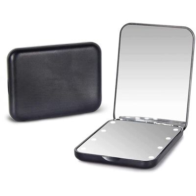 OEM Miroir À Main, Miroir De Maquillage De Voyage Led Compact Avec Grossissement 1x/3x, Éclairage, Double Face, Portable, Pliable, Miroir À Main, Petit Miroir Cadeau Avec Éclairage, Noir. Publicité OEM Miroir À Main, Miroir De Maquillage De Voyage Led Compact Avec Grossissement 1x/3x, Éclairage, Double Face, Portable, Pliable, Miroir À Main, Petit Miroir Cadeau Avec Éclairage, Noir. Publicité