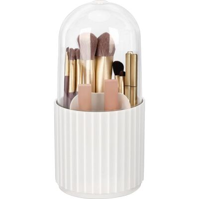 Vision Porte-pinceaux De Maquillage Avec Couvercle, Rotatif À 360 Degrés, Pour Comptoir De Salle De Bain - Publicité Vision Porte-pinceaux De Maquillage Avec Couvercle, Rotatif À 360 Degrés, Pour Comptoir De Salle De Bain - Publicité