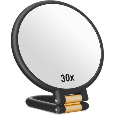 OEM Grossissement 30x, Miroir De Voyage Portable Avec Poignée - Miroir À Main Double Face Avec Grossissement 1x 30x Et Poignée/support Réglable, Miroir De Voyage De Maquillage Pliable Portable (noir) - Publicité OEM Grossissement 30x, Miroir De Voyage Portable Avec Poignée - Miroir À Main Double Face Avec Grossissement 1x 30x Et Poignée/support Réglable, Miroir De Voyage De Maquillage Pliable Portable (noir) - Publicité