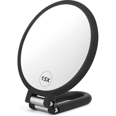 Vision Miroir Grossissant Double Face, Grossissement 1x 15x, Miroir De Voyage Pliable, Réglable Et Rotatif, Pour Maquillage, Coiffeuse - Publicité Vision Miroir Grossissant Double Face, Grossissement 1x 15x, Miroir De Voyage Pliable, Réglable Et Rotatif, Pour Maquillage, Coiffeuse - Publicité