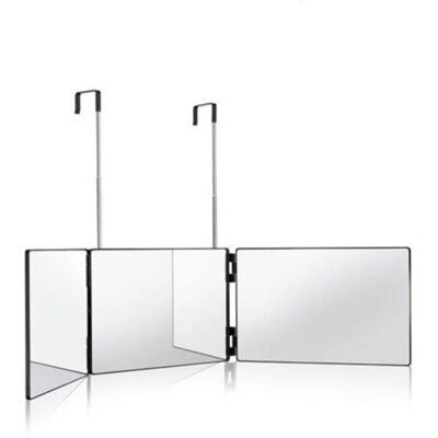 URSUS Miroir Grossissant,miroir De Coiffure 360°, Miroir De Coiffure 3 Faces, Miroir Portable Suspendu, Hauteur Réglable, Miroir De Maquillage Pliable Pour Coiffure, Rasage, Hommes Et Femmes, Noir, - Publicité URSUS Miroir Grossissant,miroir De Coiffure 360°, Miroir De Coiffure 3 Faces, Miroir Portable Suspendu, Hauteur Réglable, Miroir De Maquillage Pliable Pour Coiffure, Rasage, Hommes Et Femmes, Noir, - Publicité
