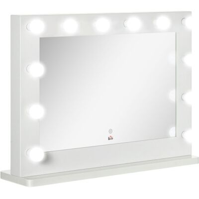 OEM Miroir Cosmétique Led Avec Éclairage Intégré, 12 Lumières Réglables En Intensité, Commande Tactile, Fonction Mémoire Des Paramètres, Dimensions 80 × 60 Cm, Couleur Blanc – Idéal Pour Le Maquillage Et - Publicité OEM Miroir Cosmétique Led Avec Éclairage Intégré, 12 Lumières Réglables En Intensité, Commande Tactile, Fonction Mémoire Des Paramètres, Dimensions 80 × 60 Cm, Couleur Blanc – Idéal Pour Le Maquillage Et - Publicité