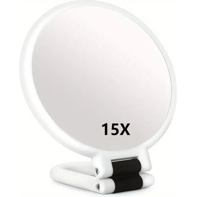 OEM Miroir Grossissant 15x Miroir Pliant Double Face Avec Poignée, Miroir De Maquillage De Poche Miroir Teinté Miroir Pliant De Coiffeur Adapté À Divers Détails De Maquillage,miroir Double Face Pl - Publicité OEM Miroir Grossissant 15x Miroir Pliant Double Face Avec Poignée, Miroir De Maquillage De Poche Miroir Teinté Miroir Pliant De Coiffeur Adapté À Divers Détails De Maquillage,miroir Double Face Pl - Publicité