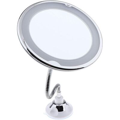 OEM Miroir Led De Maquillage, Grossissant 10 X 14 Led, Col De Cygne 360°, Blanc/argenté,ventouse, Miroir Pliable Flexible - Publicité OEM Miroir Led De Maquillage, Grossissant 10 X 14 Led, Col De Cygne 360°, Blanc/argenté,ventouse, Miroir Pliable Flexible - Publicité