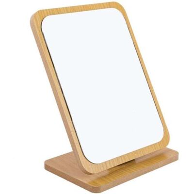 ABYSSE Miroir De Maquillage De Table Pliable En Bois -22x16cm, Petit Miroir Carré Sur Pied - Miroir De Maquillage Portable - Miroir Carré Moyen Sur Pied - Publicité ABYSSE Miroir De Maquillage De Table Pliable En Bois -22x16cm, Petit Miroir Carré Sur Pied - Miroir De Maquillage Portable - Miroir Carré Moyen Sur Pied - Publicité