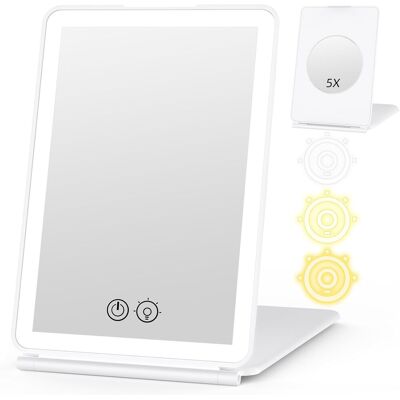 OEM 1 Miroir De Maquillage, Éclairage Led 3 Couleurs, Grossissement 5x, Écran Tactile, Batterie 1000mah, Voyage - Publicité OEM 1 Miroir De Maquillage, Éclairage Led 3 Couleurs, Grossissement 5x, Écran Tactile, Batterie 1000mah, Voyage - Publicité