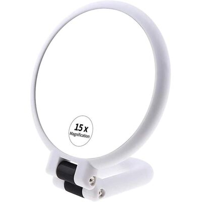 LAVVE Miroir De Poche Grossissant 15x, Miroir De Voyage Pliable, Miroir De Maquillage Double Face Sur Pied Avec Grossissement 1/15x - Publicité LAVVE Miroir De Poche Grossissant 15x, Miroir De Voyage Pliable, Miroir De Maquillage Double Face Sur Pied Avec Grossissement 1/15x - Publicité