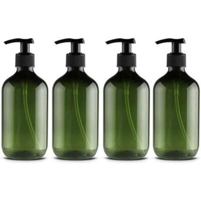OEM Lot De 4 Flacons En Plastique Avec Pompe Pour Lotion Pour Animaux De Compagnie, Shampoing, Gel Douche, Crème Pour Les Mains, 500 Ml, Vert Et Marron - Publicité OEM Lot De 4 Flacons En Plastique Avec Pompe Pour Lotion Pour Animaux De Compagnie, Shampoing, Gel Douche, Crème Pour Les Mains, 500 Ml, Vert Et Marron - Publicité