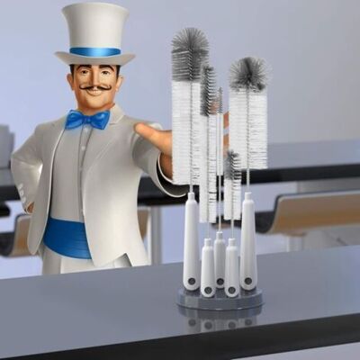 Nalookamic Ensemble De 5 Brosses Bouteille Avec Support De Rangement, Goupillon Bouteille Brosse Biberon Bébé Thermos Gobelet Verre Tasse - Publicité Nalookamic Ensemble De 5 Brosses Bouteille Avec Support De Rangement, Goupillon Bouteille Brosse Biberon Bébé Thermos Gobelet Verre Tasse - Publicité