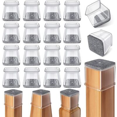 OEM Royaluxe-24 X Protège-pieds De Chaise Carrés, En Silicone Transparent Avec Feutre, Réduisent Le Bruit Et Évitent Les Rayures, Conviennent Pour : 19-26 Mm - Publicité OEM Royaluxe-24 X Protège-pieds De Chaise Carrés, En Silicone Transparent Avec Feutre, Réduisent Le Bruit Et Évitent Les Rayures, Conviennent Pour : 19-26 Mm - Publicité