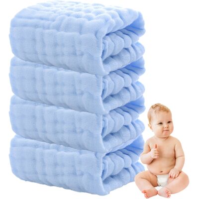 ALVIOR Washcloth Bébé - Mousseline Coton Naturel 30x30 Cm - Doux Respirant Absorbant - Pour Nouveau-né Enfant Et Adulte - Lot De 4 - Publicité ALVIOR Washcloth Bébé - Mousseline Coton Naturel 30x30 Cm - Doux Respirant Absorbant - Pour Nouveau-né Enfant Et Adulte - Lot De 4 - Publicité
