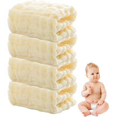 ALVIOR Washcloth Bébé - Mousseline Coton Naturel 30x30 Cm - Doux Respirant Absorbant - Pour Nouveau-né Enfant Et Adulte - Lot De 4 - Publicité ALVIOR Washcloth Bébé - Mousseline Coton Naturel 30x30 Cm - Doux Respirant Absorbant - Pour Nouveau-né Enfant Et Adulte - Lot De 4 - Publicité