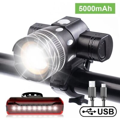 OEM Lampe Vélo 5000 Lumens Rechargeable Usb Étanche Led Avec 3 Modes Pour Cyclisme Route/montagne/ville - Publicité OEM Lampe Vélo 5000 Lumens Rechargeable Usb Étanche Led Avec 3 Modes Pour Cyclisme Route/montagne/ville - Publicité