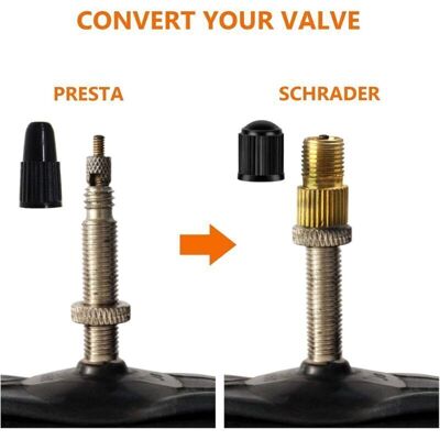 OEM Adaptateur Pour Valve Presta En Laiton (lot De 5 + 10 Bouchons) - Convertissez Presta En Schrader Pour Les Vélos, E-bikes, Et E-scooters - Publicité OEM Adaptateur Pour Valve Presta En Laiton (lot De 5 + 10 Bouchons) - Convertissez Presta En Schrader Pour Les Vélos, E-bikes, Et E-scooters - Publicité